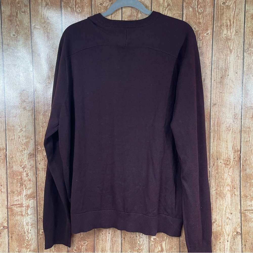 NWT PERRY ELLIS MEN V-NECK SWEATER SIZE XXL MAROON - Picture 2 of 11